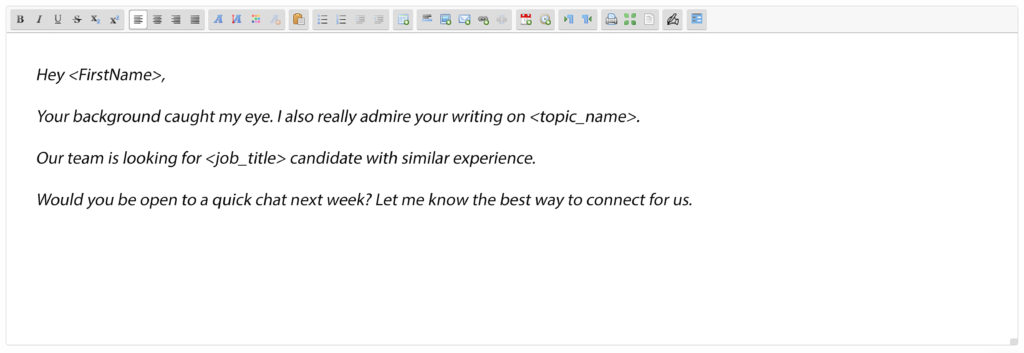 An email template to send to someone whose work you admire.