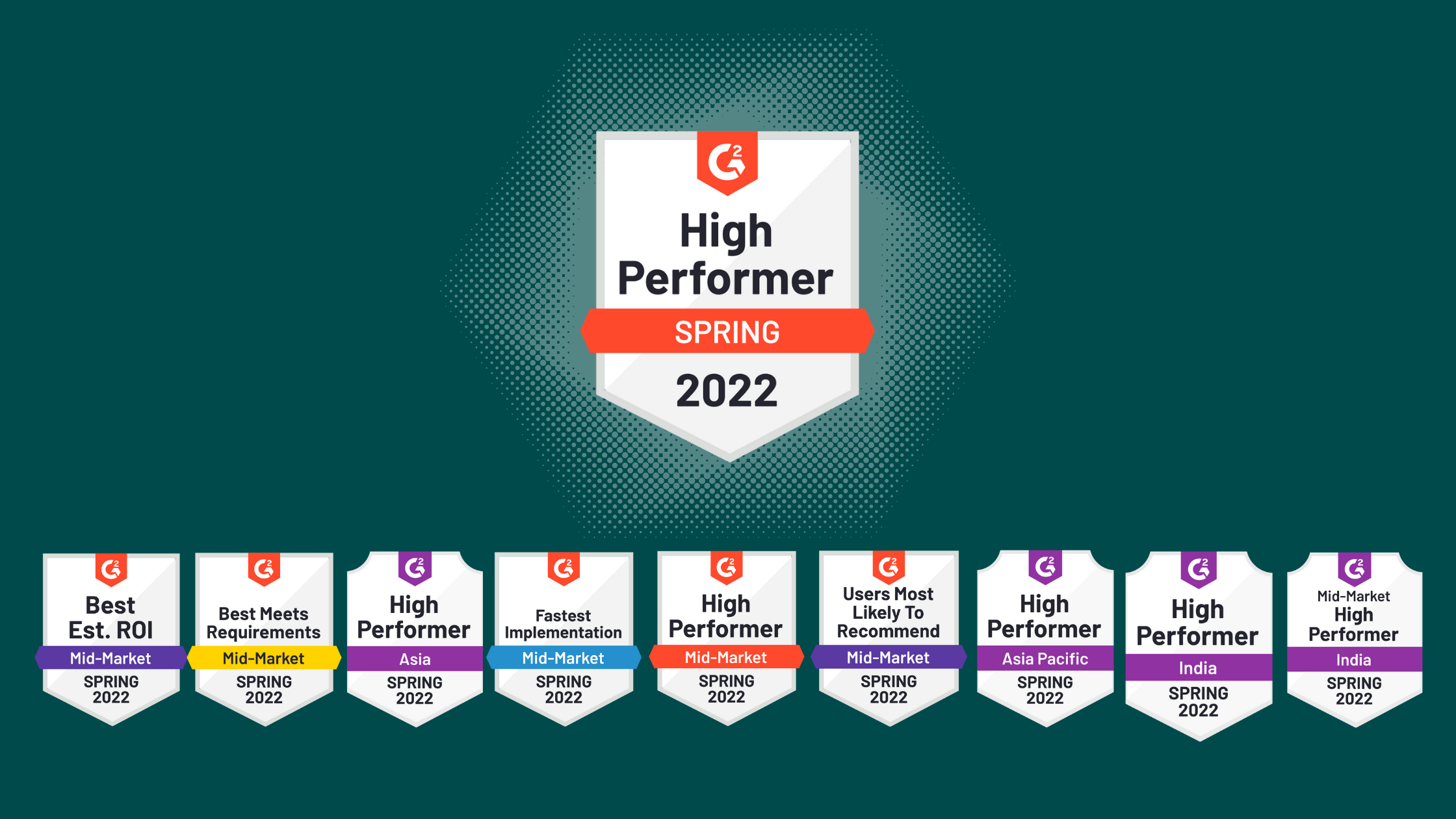 G2 Badges for Spring 2022.