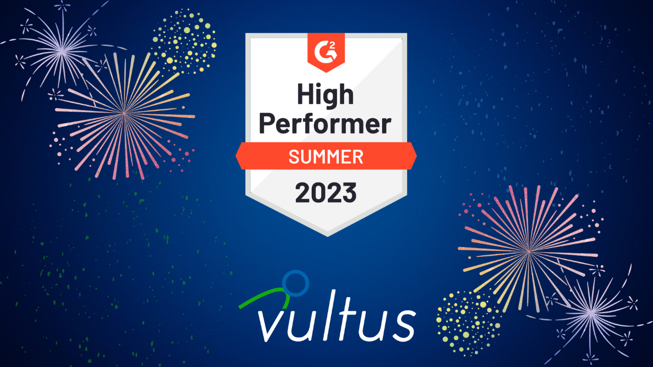 Vultus High Performer Award from G2 for Summer 2023.